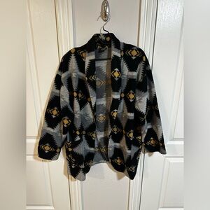 Vintage 90s Southwestern Aztec Fleece Jacket • XL Oversized • Made in USA